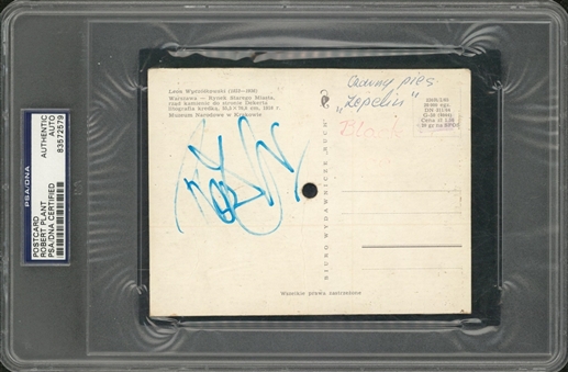 Robert Plant Signed Postcard (PSA/DNA Authentic)